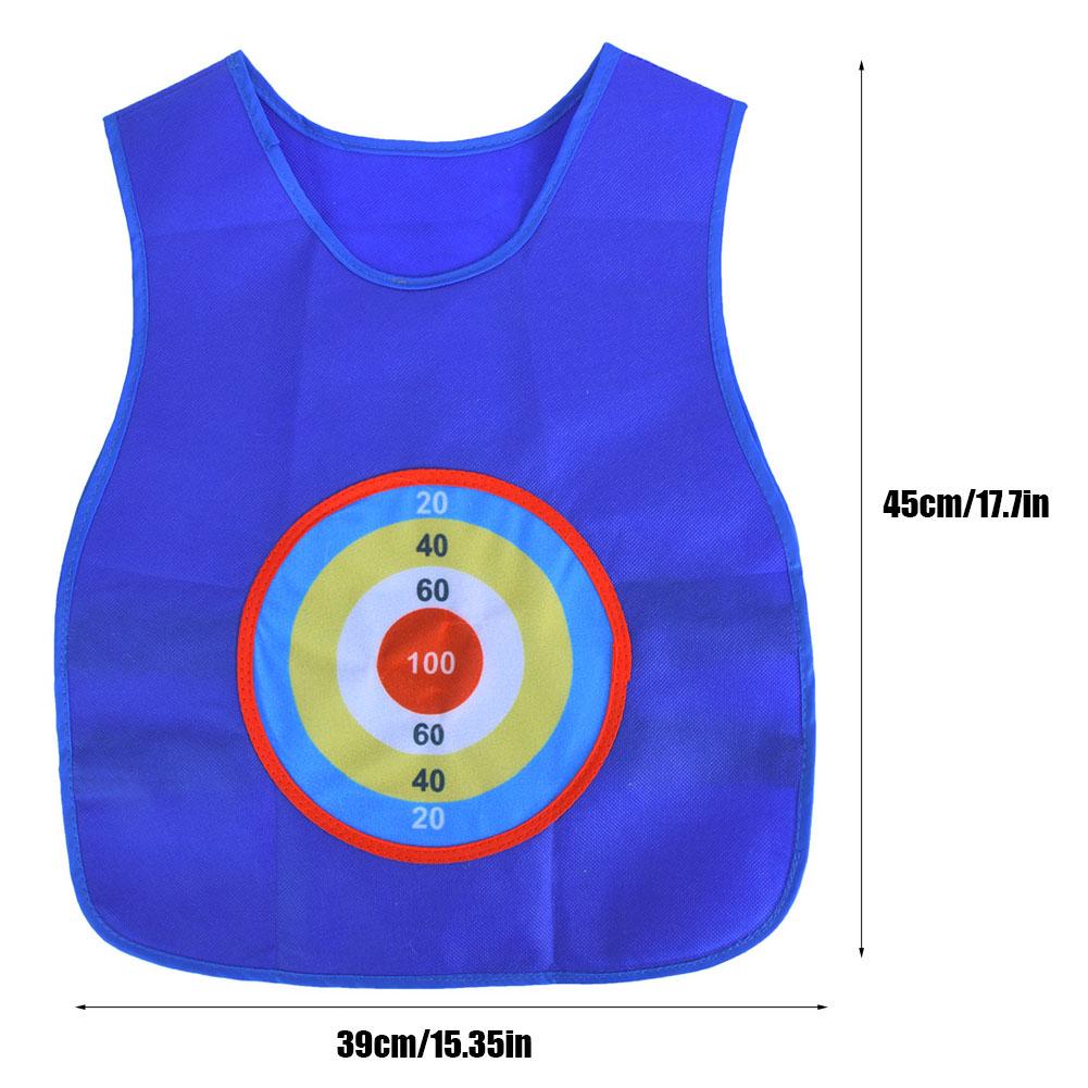 Children s Sticky Ball Jersey Outdoor Toss Sticking Target Game Vest Kids Fun Sports Toyblue