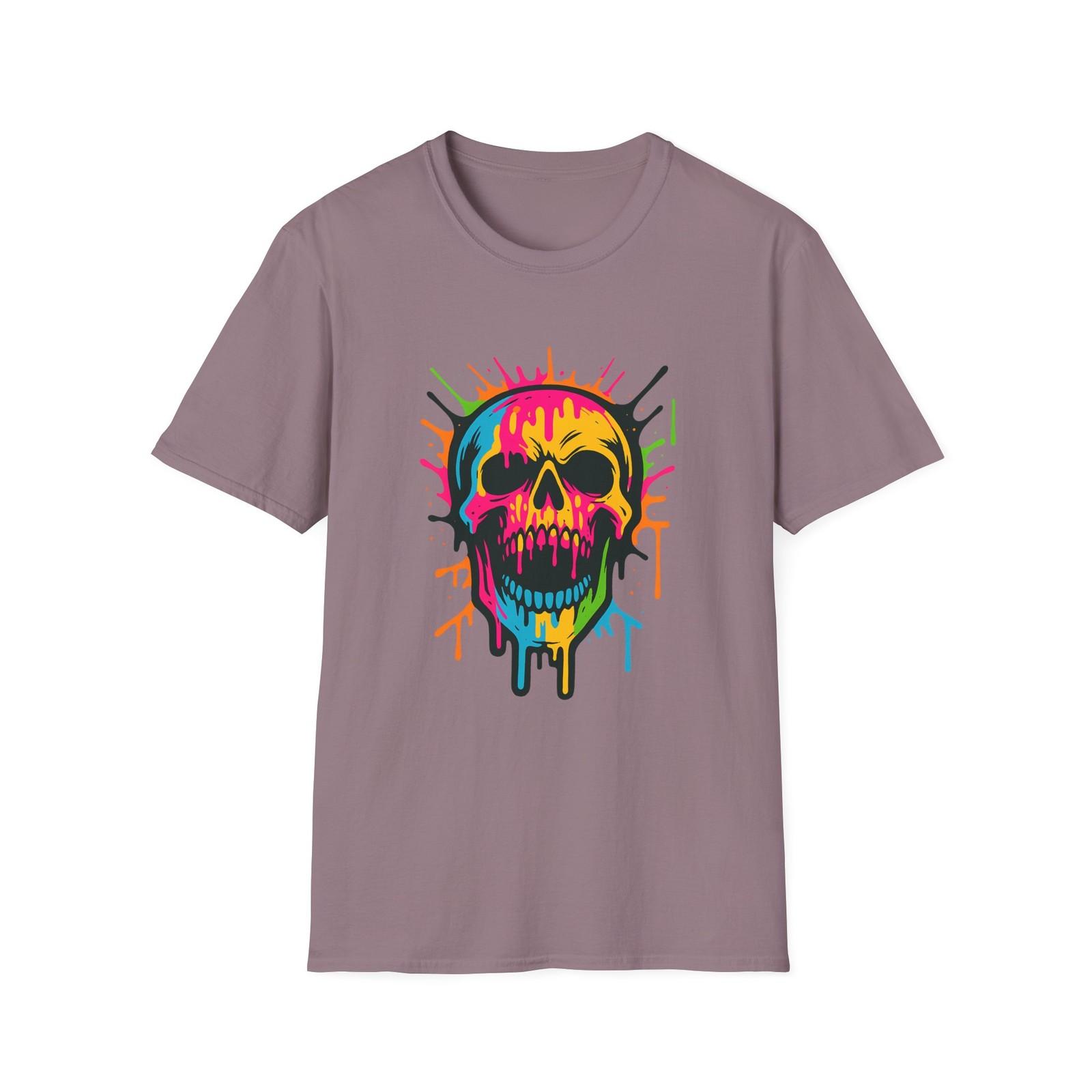 Unisex Softstyle T-Shirt Skull Neon Street Art Rebellion S