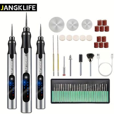 Mini taladro inalámbrico, herramientas eléctricas, taladro eléctrico de 3,6 V, amoladora, juego de accesorios de molienda, bolígrafo de grabado inalámbrico para joyería, vidrio y madera