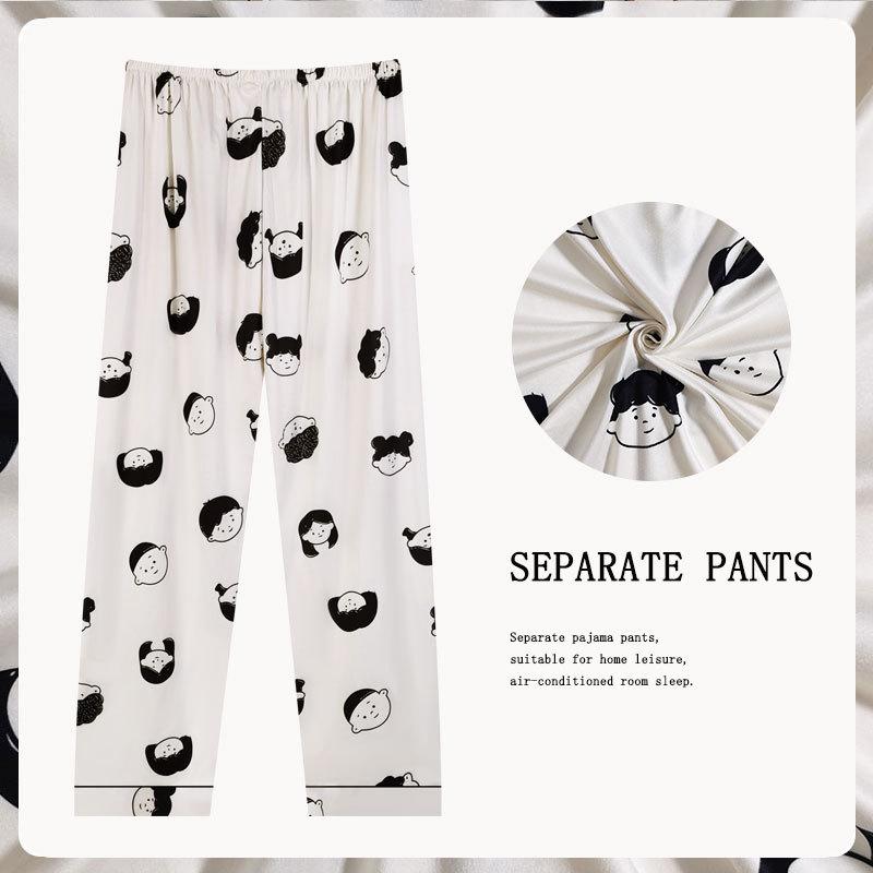 Women's Korean-Style Loose Pajama Pants - Imitation Cotton, Spring/Autumn