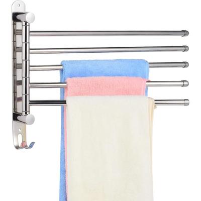 Håndklestativ uten boring, 180° roterbart 304 rustfritt stål veggmontert håndklestativ Håndklekrok, brukt for bad, kjøkken, garderobe