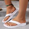 Women's Flat Flip Flops, Minimalist Solid Color Summer Slide Shoes, Casual Indoor & Outdoor Beach Slides for Holiday