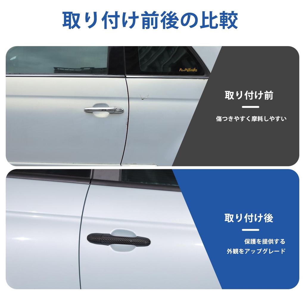 Hcilloend Door Handle Covers for New Fiat 500 Outer Door Knob Adhesive Easy Custom Set Fiber (2007-2025), Handles, ABS, Type, Installation,