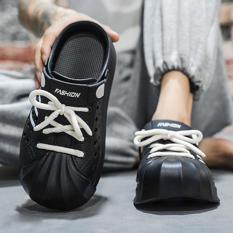 Fashion Men's Slip-on Waterproof Sandals Round Toe Male Summer EVA Water Shoe New Popular Men Outdoor Fishing Shoes Mans Slipper