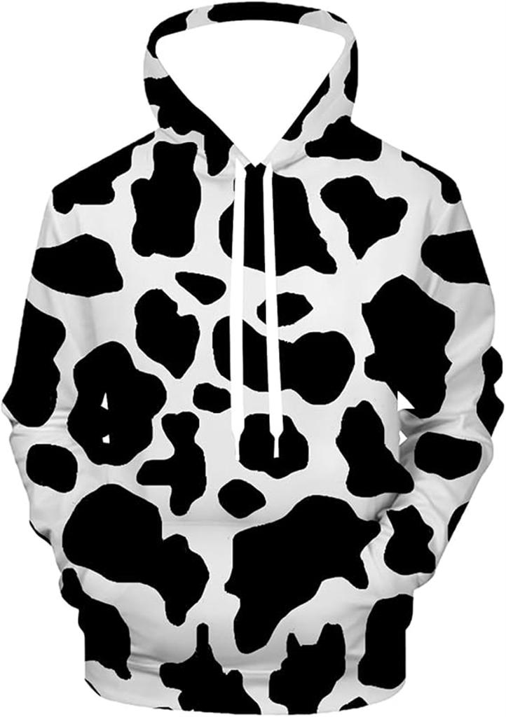 Cow spot Pattern Men Hoodie For Men Women Cartoon 3D Printed Hooded Pullover Autumn Casual Men Tops Cosplay Party Sweatshirt