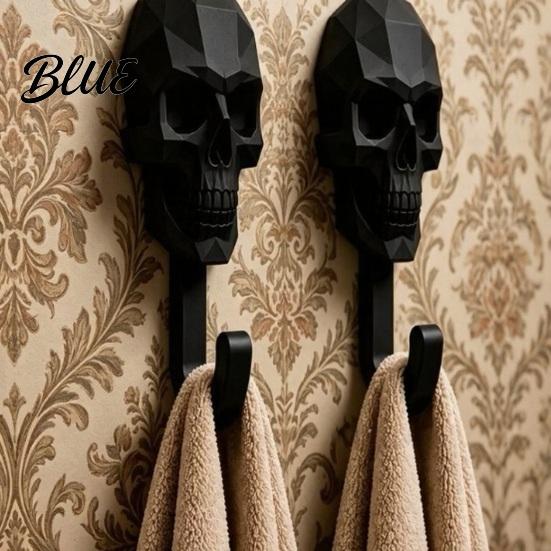 Beschädigungsfreier Wandhaken 2 Stück Haken mit 3D-gedrucktem Totenkopf-Design Haken