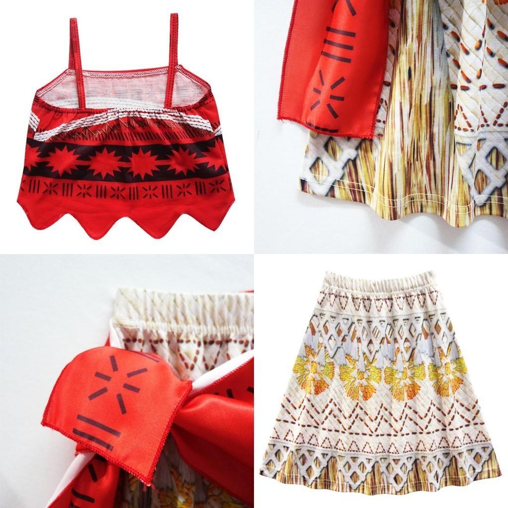 Kids Moana Princess Dress For Halloween Xmas Party Gift