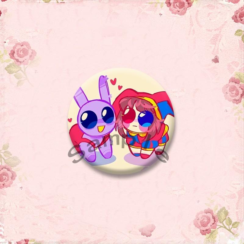 Anime Role Jax Gangle Ragatha Round Brooch Cartoon Figure Lapel Badges Custom Soft Button Pin Bag Jewelry Accessories XMAS Gifts