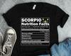 Scorpio Nutrition Facts Shirt, Scorpio Shirts, Scorpio Gifts, Astrology Shirts, Horoscope Shirts, Scorpio Birthday Gifts, Scorpio Art