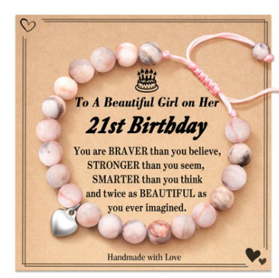 Pink Zebra Heart Pendant Bracelet - Adjustable Flat Knot Weaving, Perfect Back-to-School or Birthday Gift