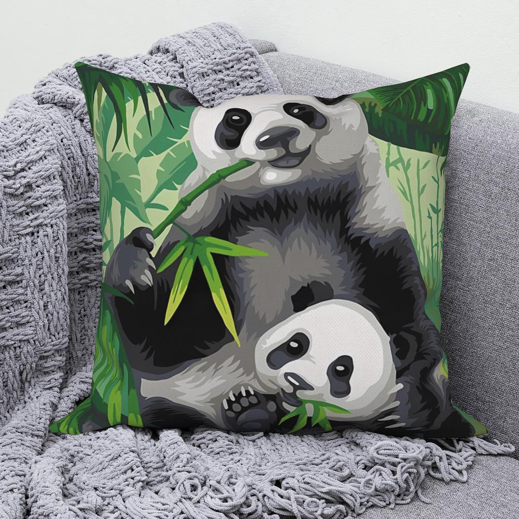 Cute Panda Animal Pattern Cushion Cover for Home Living Room Sofa Bedroom Decoration Square Pillow Cover