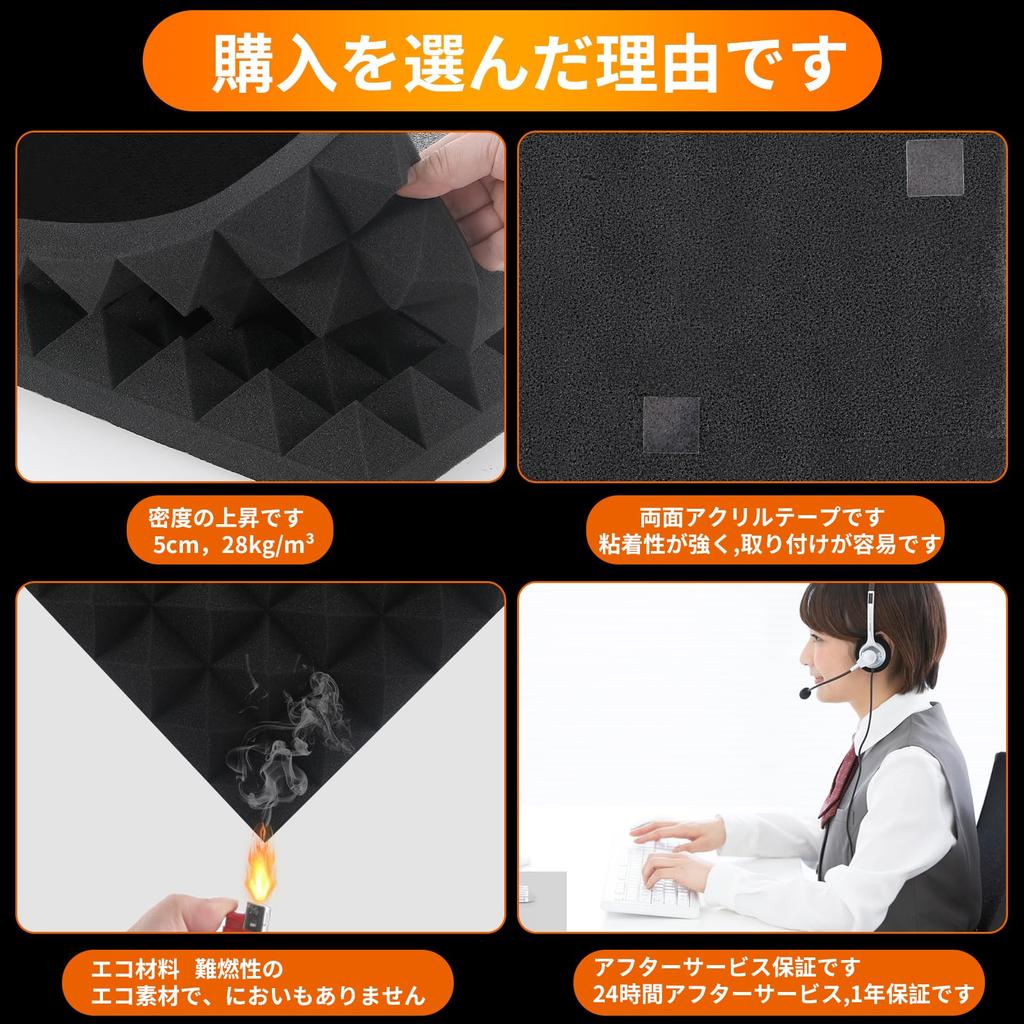 High-Density 28kgm³ Sound-Absorbing Material, 5cm Extra Thick, Soundproofing Sheet, 30x30x5cm, Flame-Retardant, Odorless, High-Resilience,