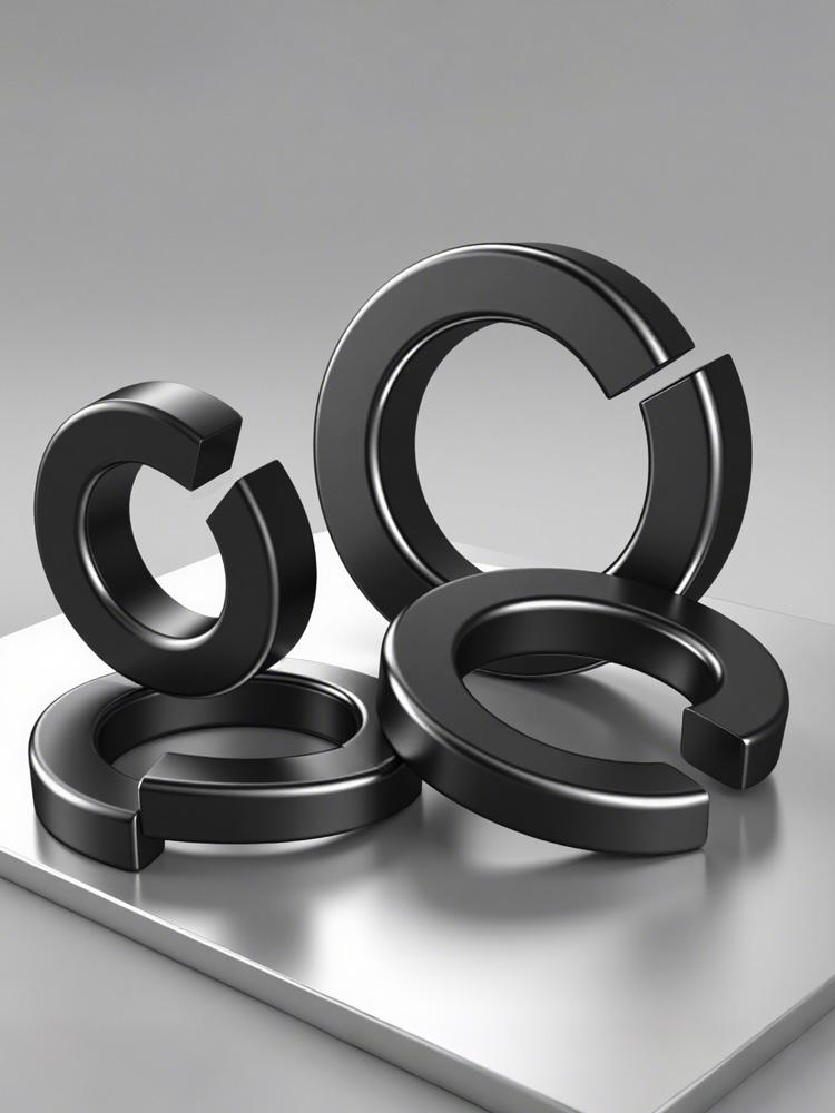 High-Strength Black Spring Washer and Nut Set (M3-M12)
