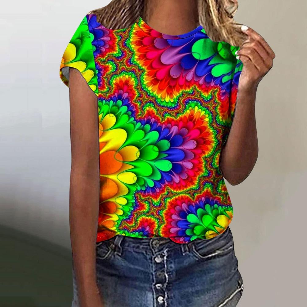 Flower Bird Butterfly 3D Print T-Shirt Women's O-Neck Casual Short Sleeve T Shirt Streetwear Harajuku Tees Tops Female Clothing