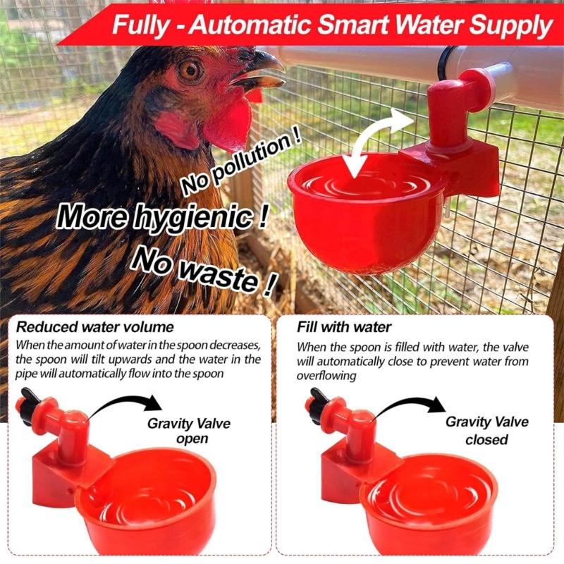Complete PVC Pipe Chicken Drinking Assembly 58 Parts Auto Water Provider For Poultry
