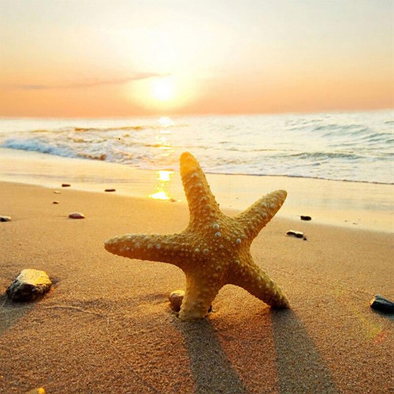 

Новый 5D DIY алмазная живопись вид на море Алмазная вышивка морская звезда вышивка крестиком полная круглая дрель домашний декор ручной художественный подарок Full Round 20x20CM