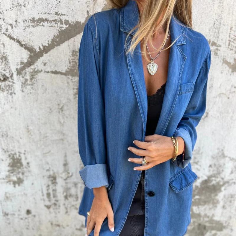 Casual Loose Collar Suit Collar Denim Jacket