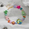 Women's Ocean Style Fish & Starfish Bracelet Summer Colored Ceramic Beaded Jewelry Vacation Style Accessories