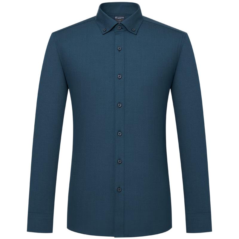 Мужская рубашка с длинным рукавом CAMICISSIMA из смесовой шерсти, не мнущаяся 43