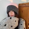 Autumn-Winter Color Block Knit Hat: Korean-Style, Double Layer, Ear Protection, Windproof, Coldproof, Slimming Design for Cycling