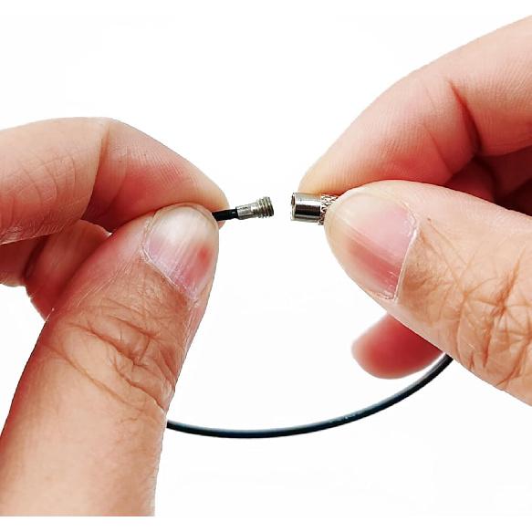 50PCS Black Stainless Steel Wire Keycha Cable, Key Rings, Heavy Duty Luggage Tags Loops Tag Keepers 1.5Mm Twist Barrel (Cable Length: 5.9 Inches)