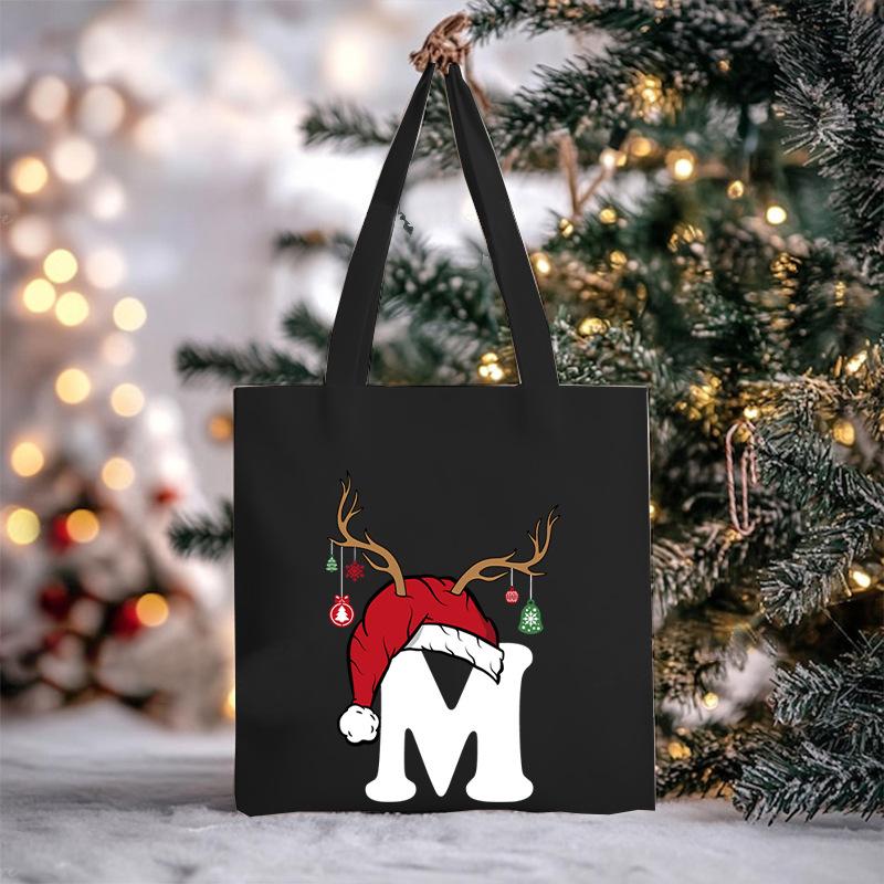 Christmas Letter Print Messenger Bag Student Casual Canvas Bag New