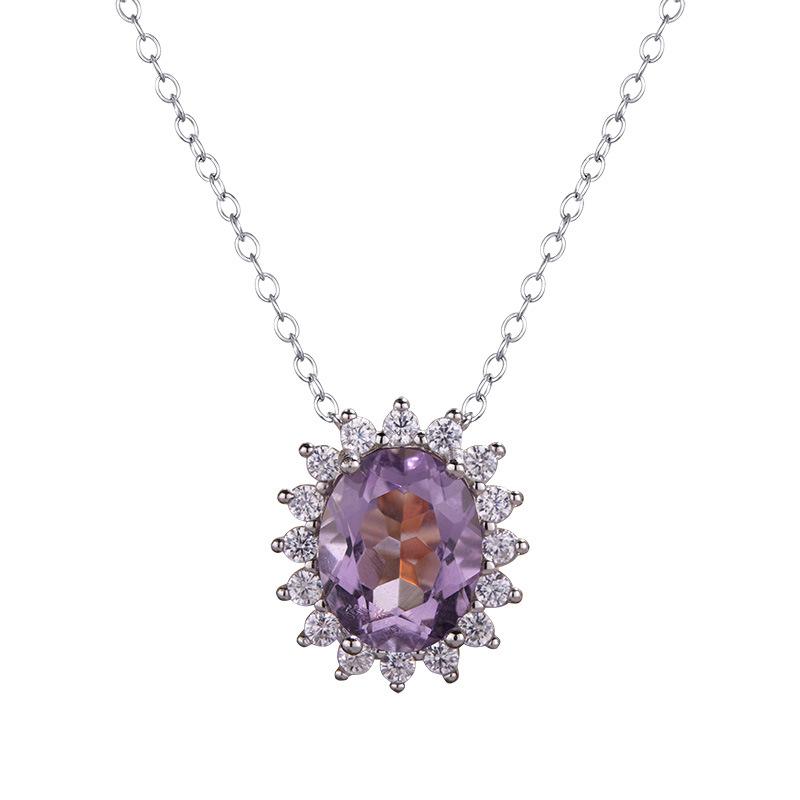 Princess Diana Premium S925 Sterling Silver 18K Gold Natural Treasure Necklace Pigeon Egg Pendant Clavicle Chain Does Not Fade