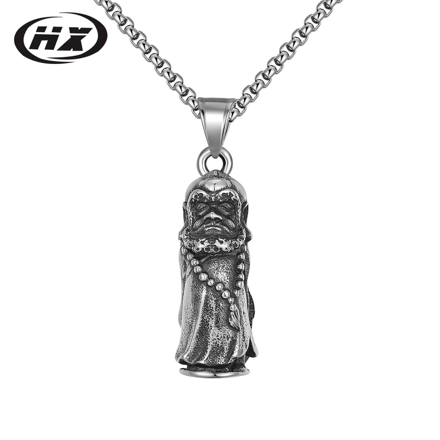 

Дхарма Ушэнь Мужское ретро-ожерелье из нержавеющей стали в китайском стиле