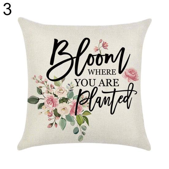 Talos Bicycle Flower Soft Linen Throw Pillow Cover Case Cushion Home Sofa Car Decor