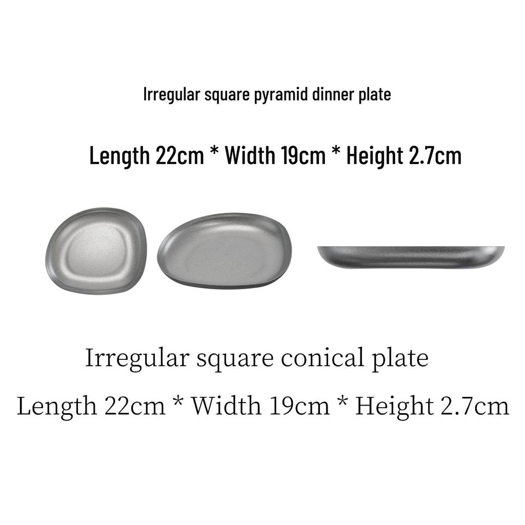Retro Stainless Steel Bowl & Plate Set - Stylish Tableware for Home & Outdoor Use