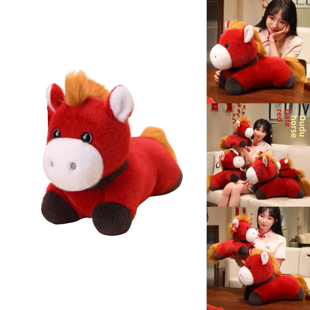 Chinese Zodiac Horse Stuffed Doll With Plush Material For Lunar New Year Celebrations And Decor