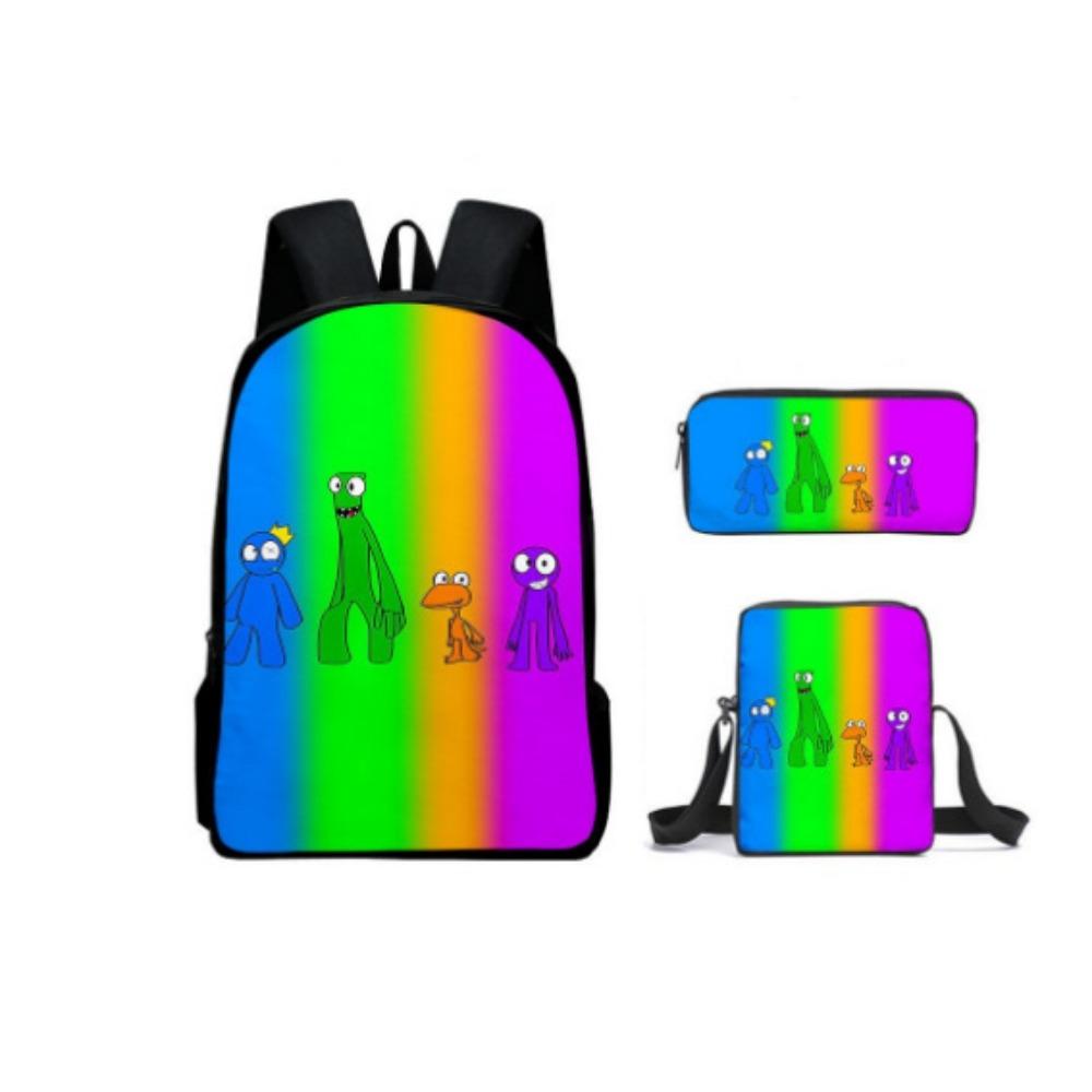 Rainbow Friends Student School Bag Boys Pen Lunch Bag Tuition Bag