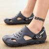 Foreign trade summer men's sandals Korean version tide outdoor bag head beach shoes large size thick sole hollow hole shoes men 2028