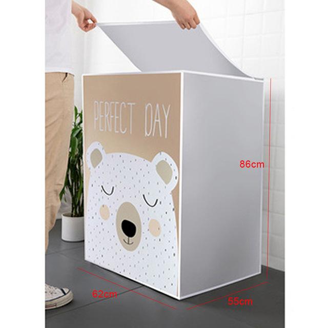 Cute Bear Printed Washing Machine Cover Top Dust Protection Waterproof Case Cover LoadingFront Loading Washing Machine Covers 2370₽