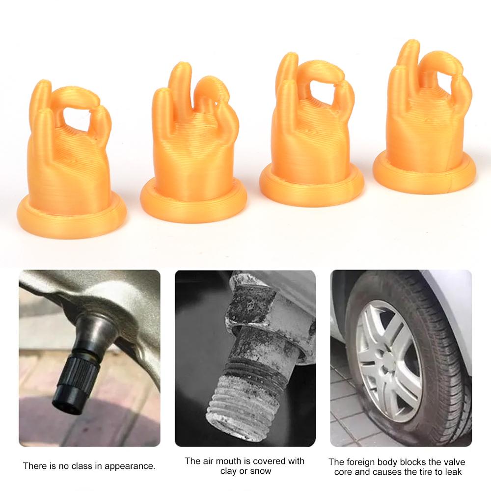 Car OK Gesture Valve Cap Tire Valve Cover Wheel Universal Valve Tire Air Cover Decoration Accessories Motorcycle Auto Parts
