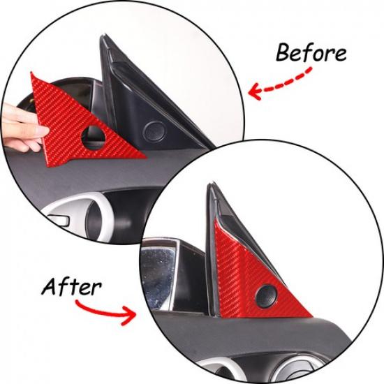 Red Carbon Fiber Interior A-pillar Horn  Sticker For Nissan 350Z 2003-2006