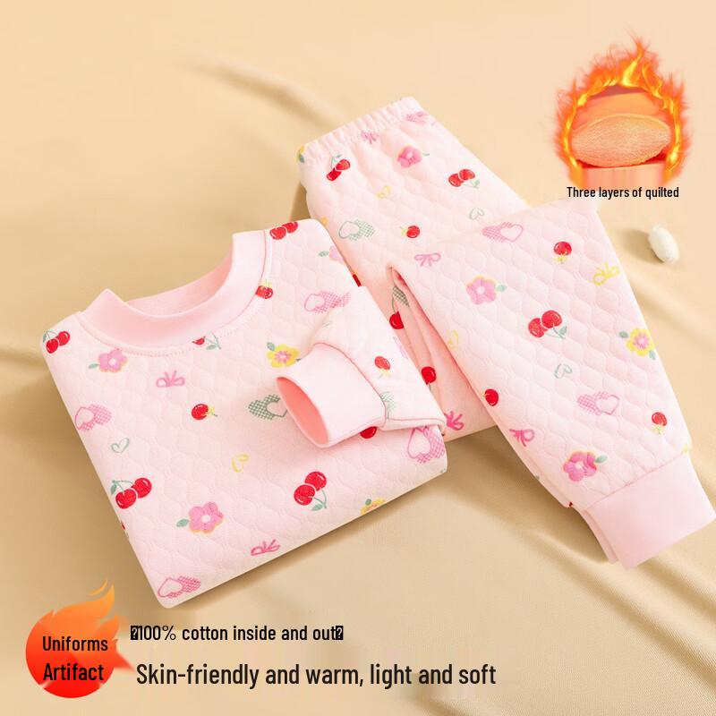 Yiershuang Girls  Fruit Print Thermal Underwear Set 175