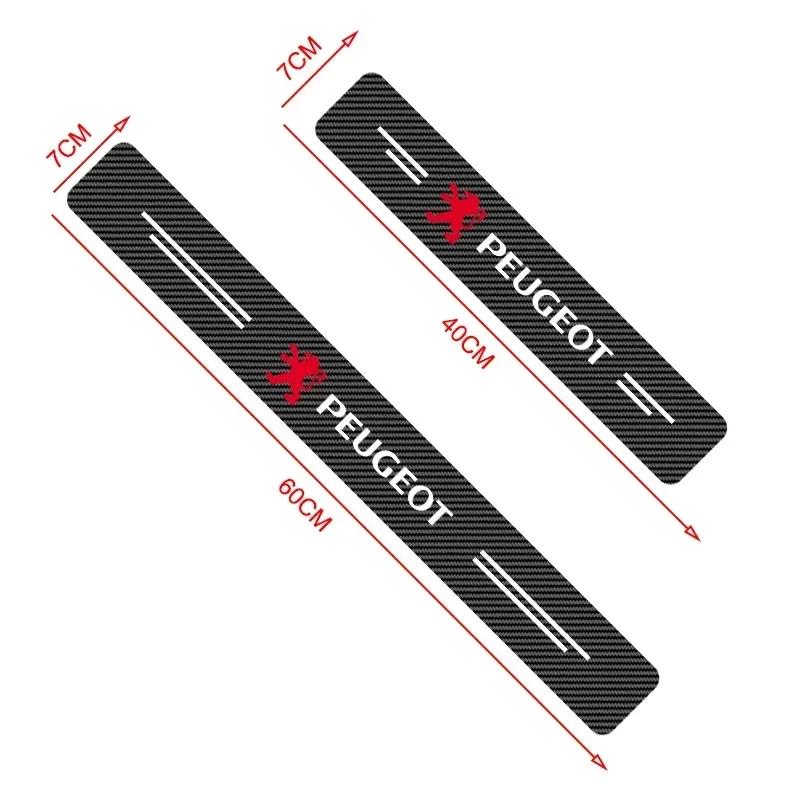 2026 Hot Car Sticker Car Door Plate Carbon Fiber Threshold Protector Sticker Decals for Peugeot 206 307 308 3008 207 208 407 508