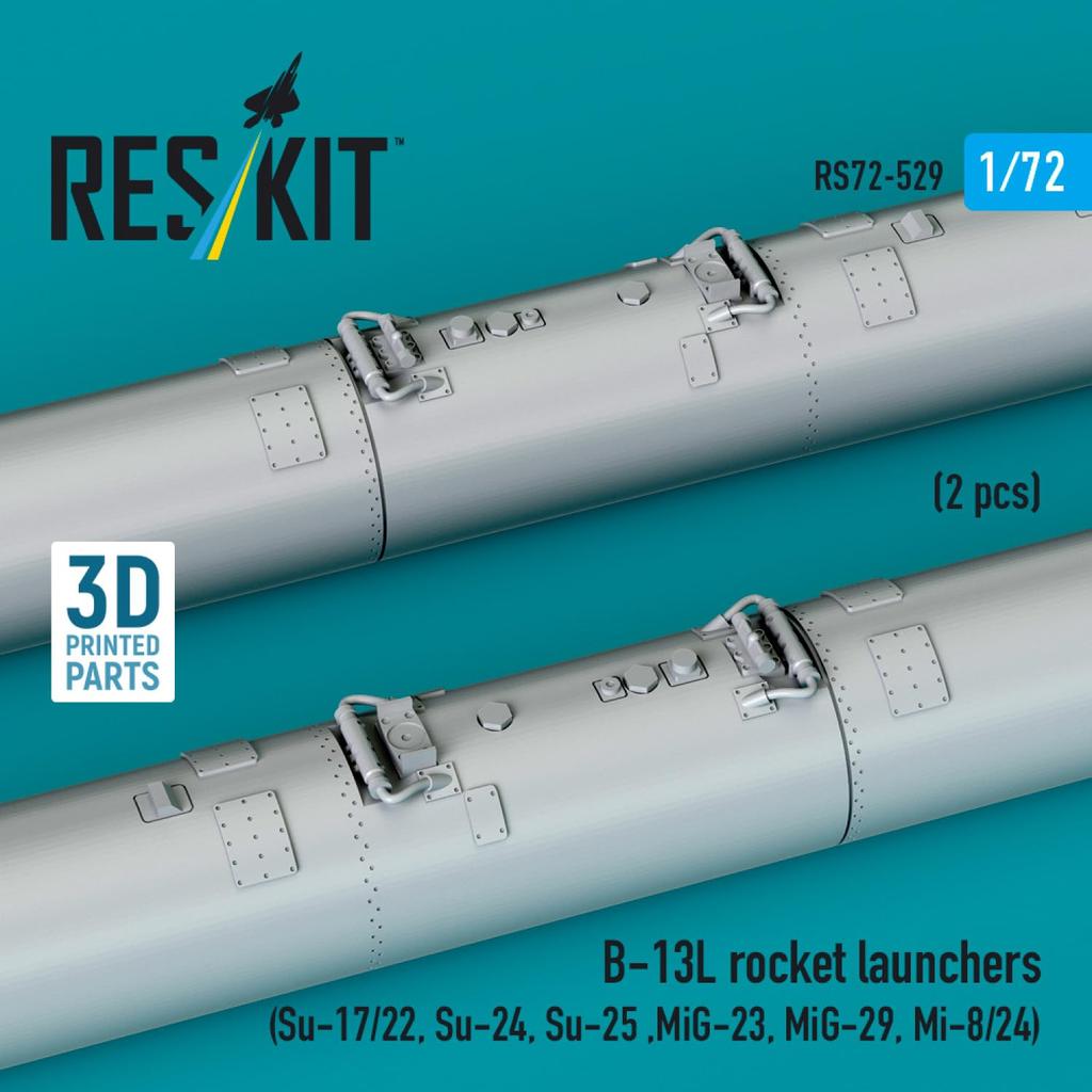 Reskit 122mm Rocket Pod 2pcs Plastic Model Parts 1/72 B-13L RSK72-0529 (Airplane)