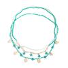 Bohemian Pearl Millefiori Beaded Waist Chain With Elastic Body Chain - Ocean Style Shell Star Design