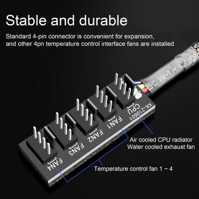 COOLMOON F5 PWM 4 Pin 1 Fan Splitter To 5 Wide Compatibility 33.5cm