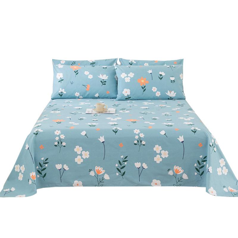 Wholesale 100% cotton old coarse cloth sheets pure cotton kang single three-piece set single piece soft mat student dormitory mat