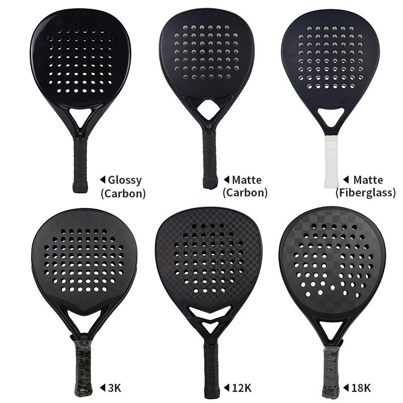 New Arrive Diamond/teardrop/round Shape Custom logo Carbon Fiber Paddle/padel Tennis Racket
