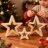 Christmas Star Tabletop Decor 3 Pieces Rustic Holiday Festive Decoration Christmas Tabletop Decor Centerpiece Wooden Star
