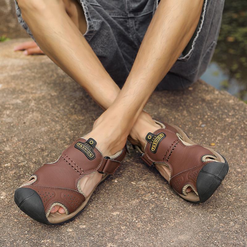 Fashion Men Sandals Outdoor Trekking Hiking Shoes Closed Toe Slippers Comfortable Beach Fisherman Summer Athletic 48 Sports