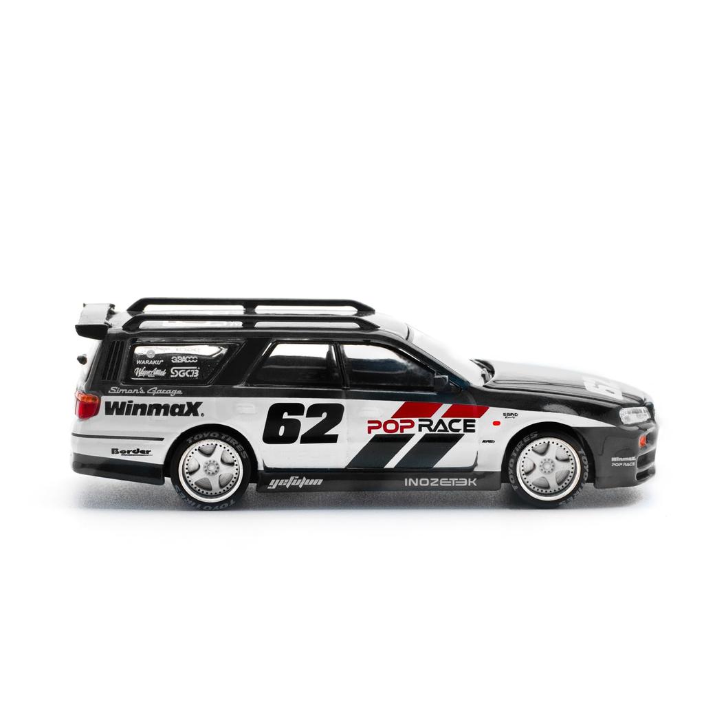 POP RACE NISSAN STAGEA GARAGE BLACK Finished product PR640211 1/64 SIM0N'S #62