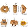 Adorable Capybara Plushie Keyring Funny Bread Topper Anime Style Fluffy Hanging Toy Cute Food Themed Decor Accessories for Teens