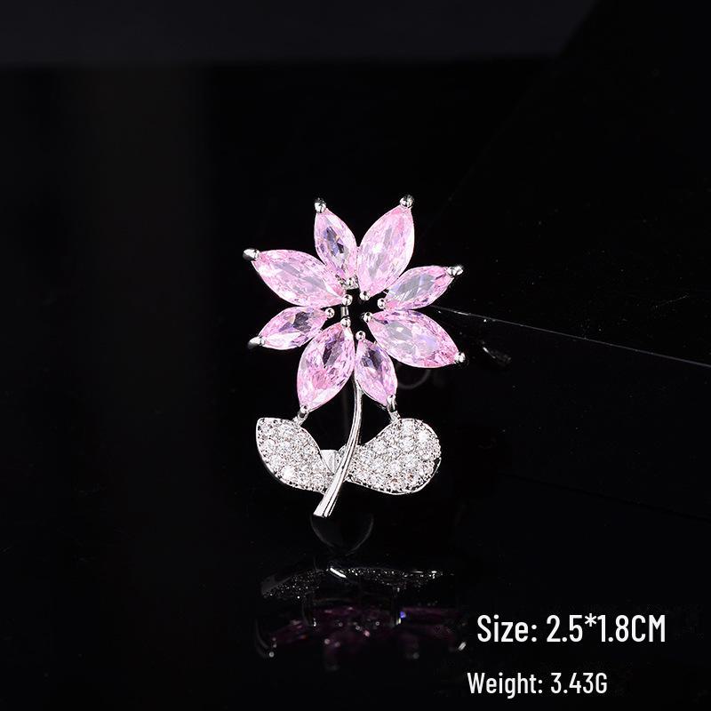 Broșă Elegantă cu Zircon Micro-Incrustat: Accesoriu de bijuterie la modă, potrivit pentru orice ținută, pentru vară