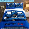 Set Biancheria da Letto 3 Pezzi Skyline Blue Racing Spirit Speed Style, per 1 Copripiumino e 2 Federe Perfetto come Regalo per Fan, Ideale per Camera da Letto, Dormitorio