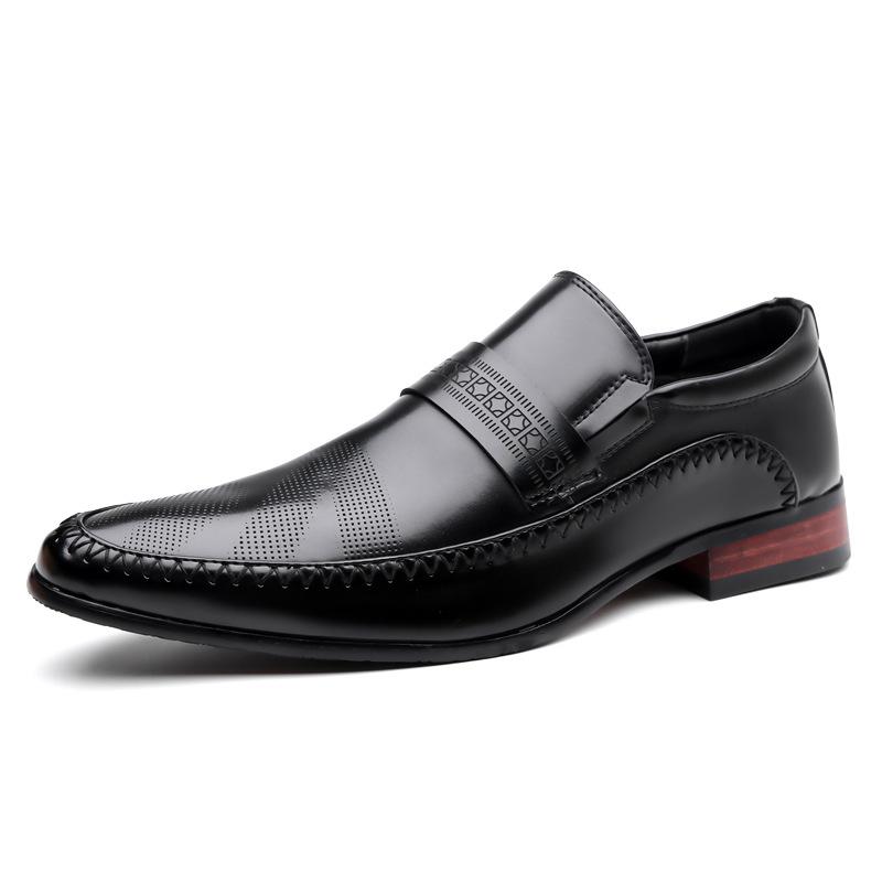 Europe, America, Four Seasons Breathable Business Casual Shoes, Leather Fashion British Pointed Toe Foot Cover Men's Formal Leather Shoes Men'